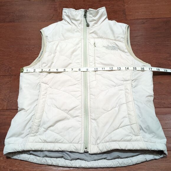 The North Face Tamburello Puffer Vest Cream Ivory Cropped Primaloft Women's XS - Picture 11 of 13